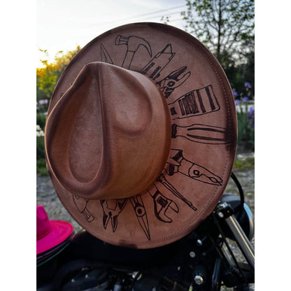 Custom Hand-Drawn Tool Design Fedora Hat