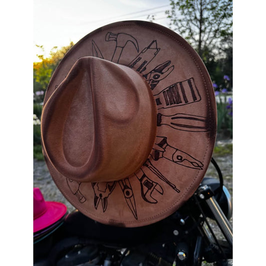 Custom Hand-Drawn Tool Design Fedora Hat