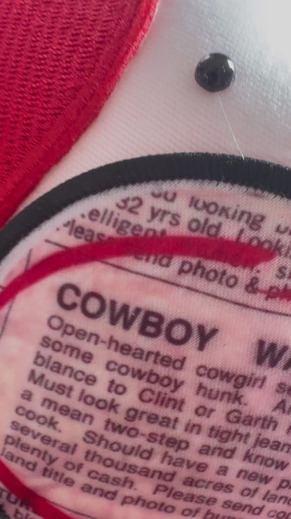 Cowboy wanted Valentines youth trucker hat