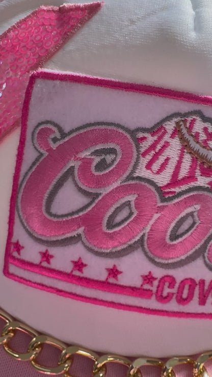 Coors cowgirl - adult.  Imperfect (couple press lines)